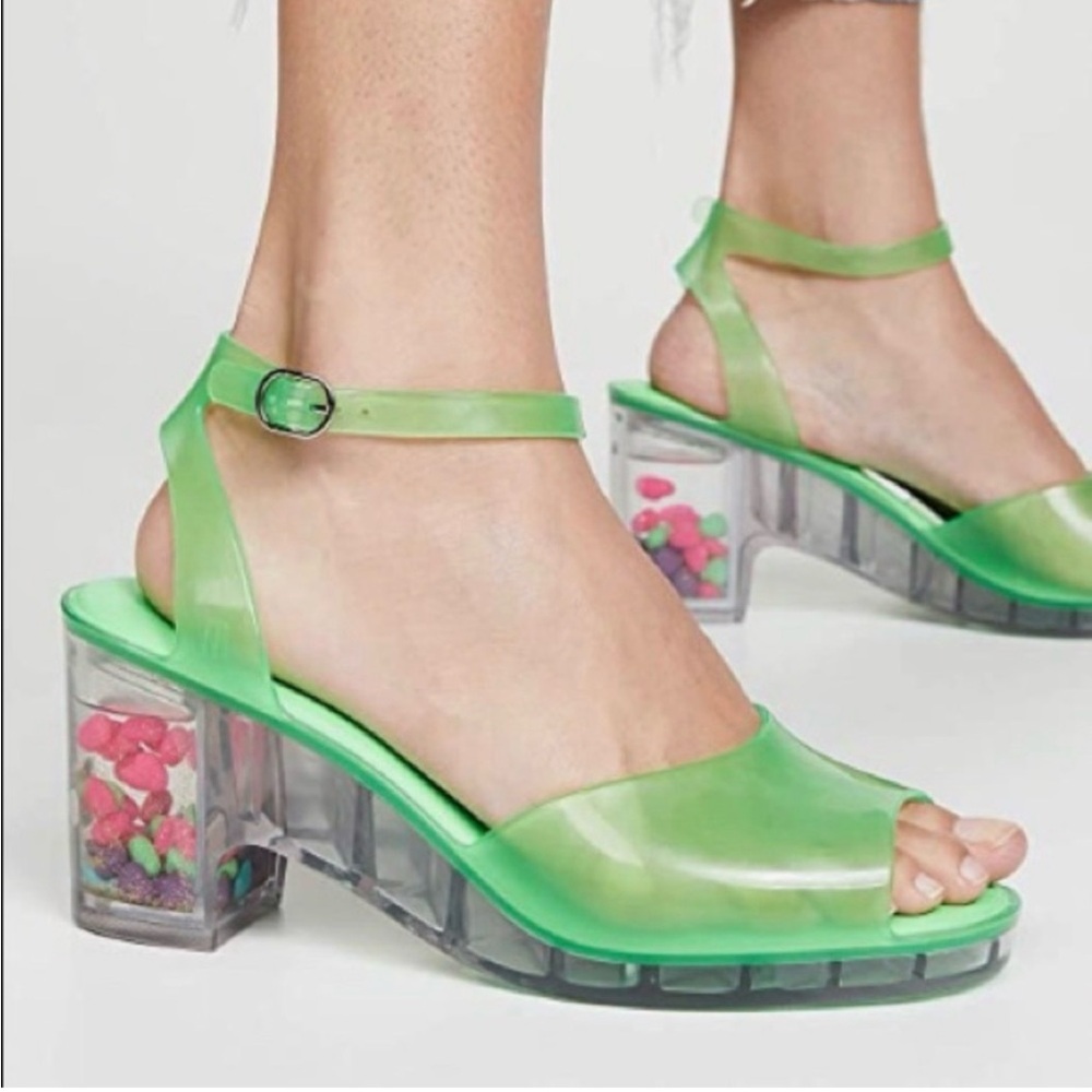 Melissa X Patrick Cox Heart Heel Jelly Sandals Size 6